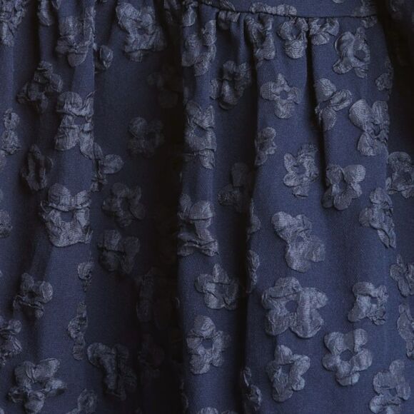 Stine Goya Navy Floral Jacquard Long Sleeve Jasmine Dress, Size Medium - Picture 7 of 8